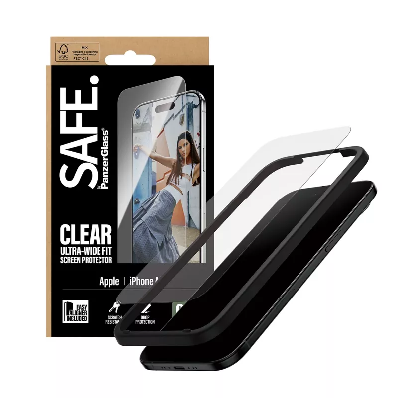 PanzerGlass SAFE. by ® pellicola protettiva per display iPhone Air | Ultra-Wide Fit con EasyAligner