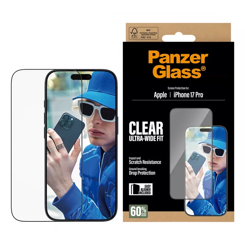 PanzerGlass pellicola protettiva per display iPhone 17 Pro Ultra-Wide Fit EasyAligner antigraffio antishock