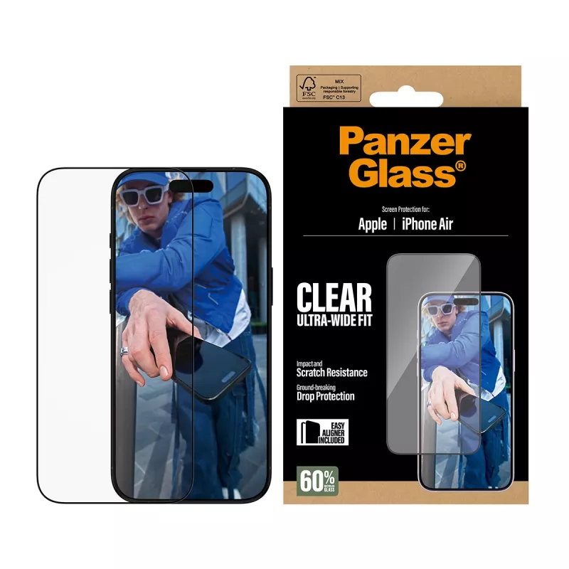 PanzerGlass ® pellicola protettiva per display iPhone Air | Ultra-Wide Fit con EasyAligner