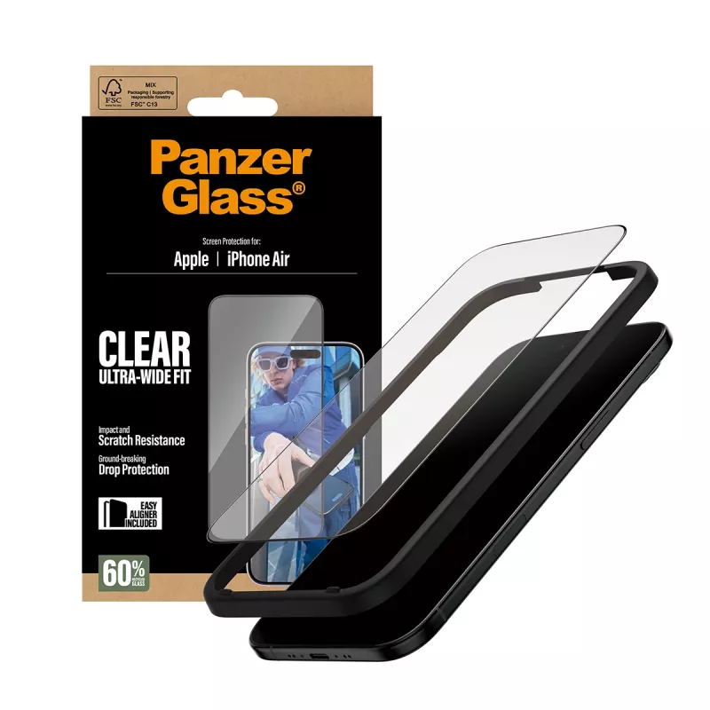 PanzerGlass ® pellicola protettiva per display iPhone Air | Ultra-Wide Fit con EasyAligner