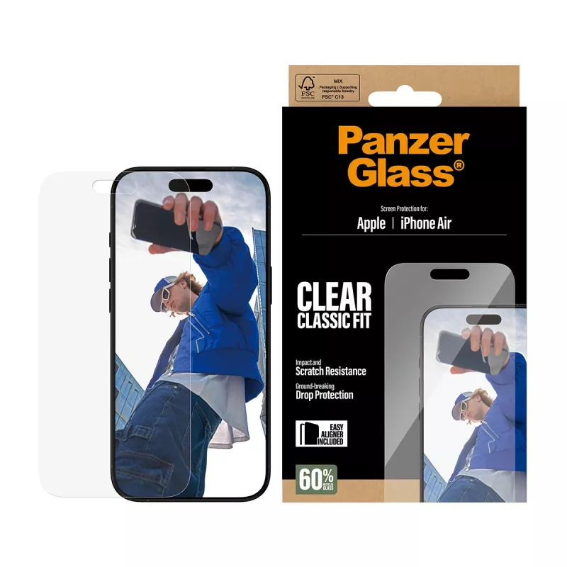 PanzerGlass® pellicola protettiva per display iPhone Air | Classic Fit con EasyAligner