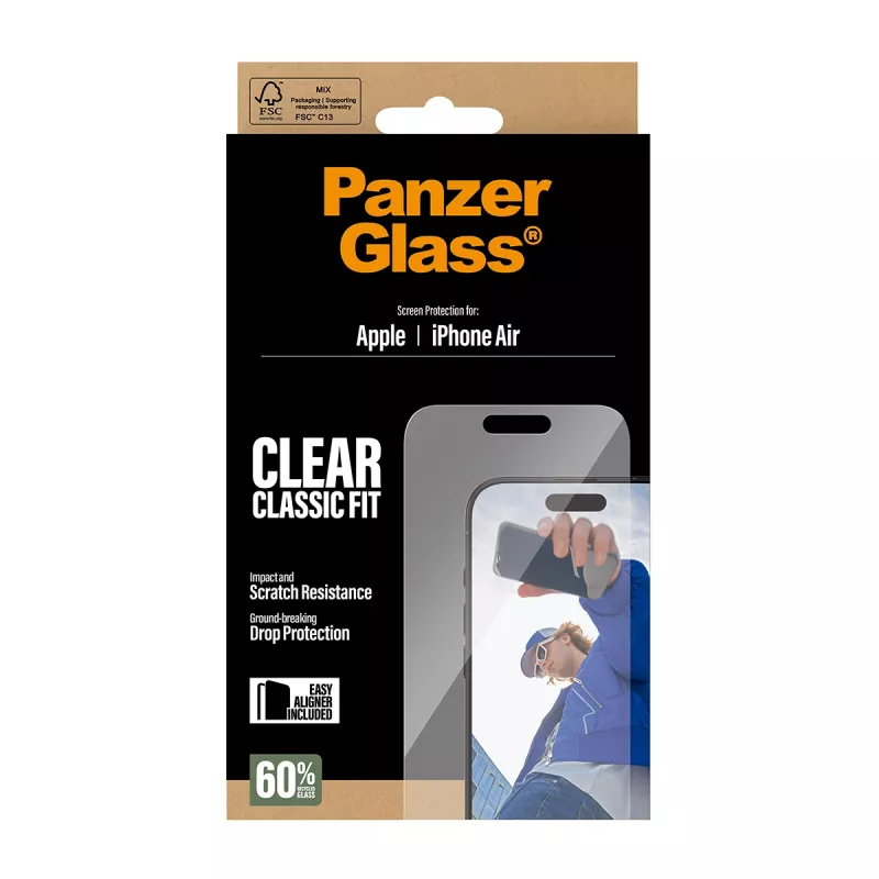 PanzerGlass® pellicola protettiva per display iPhone Air | Classic Fit con EasyAligner