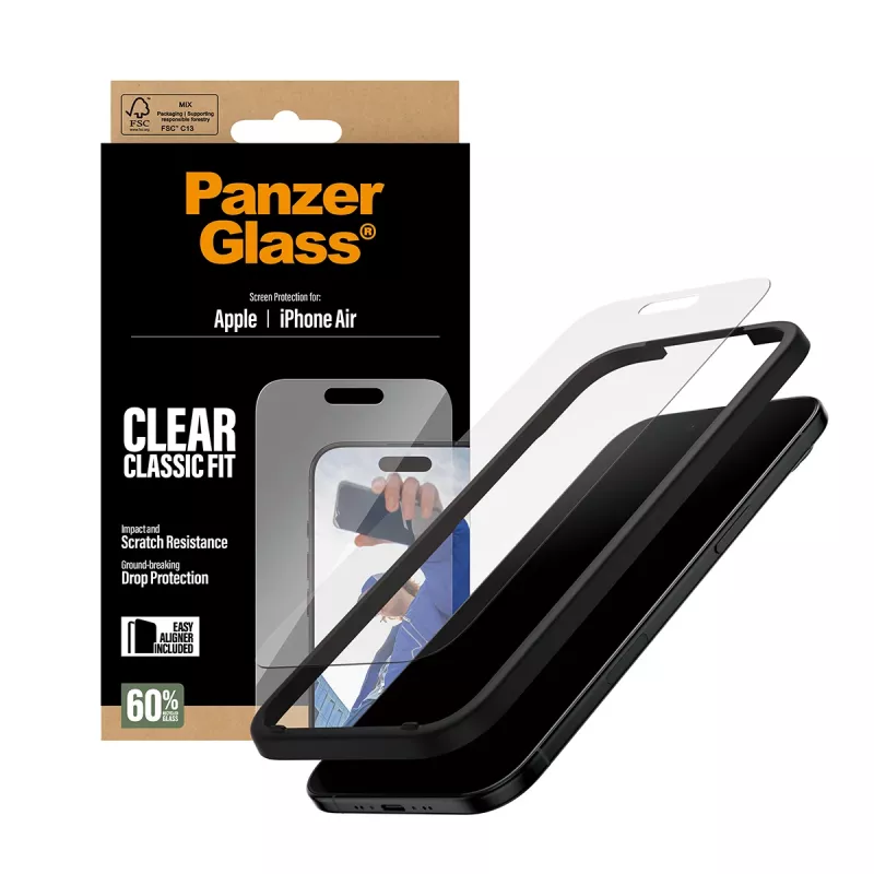 PanzerGlass® pellicola protettiva per display iPhone Air | Classic Fit con EasyAligner