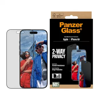 PanzerGlass ® 2-Way Privacy Screen Protector iPhone Air | Ultra-Wide Fit con EasyAligner