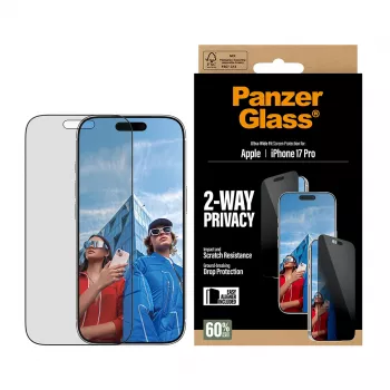 PanzerGlass ® 2-Way Privacy Screen Protector iPhone 17 Pro | Ultra-Wide Fit con EasyAligner