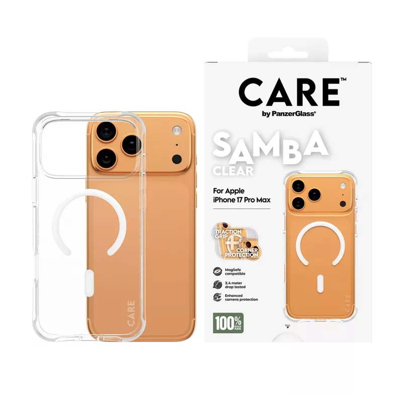 PanzerGlass CARE™ by ® Samba Case trasparente con MagSafe bianco iPhone 17 Pro Max