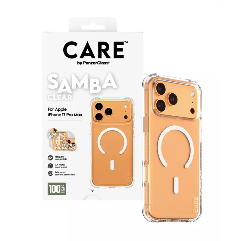 PanzerGlass CARE™ by ® Samba Case trasparente con MagSafe bianco iPhone 17 Pro Max