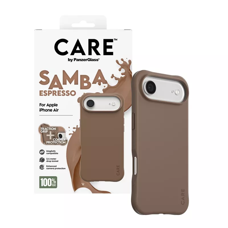 Cover PanzerGlass CARE by Fashionable Case Samba Espresso compatibile MagSafe iPhone 17 Air