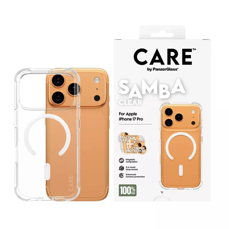 PanzerGlass CARE™ by ® Samba Case trasparente con MagSafe bianco iPhone 17 Pro