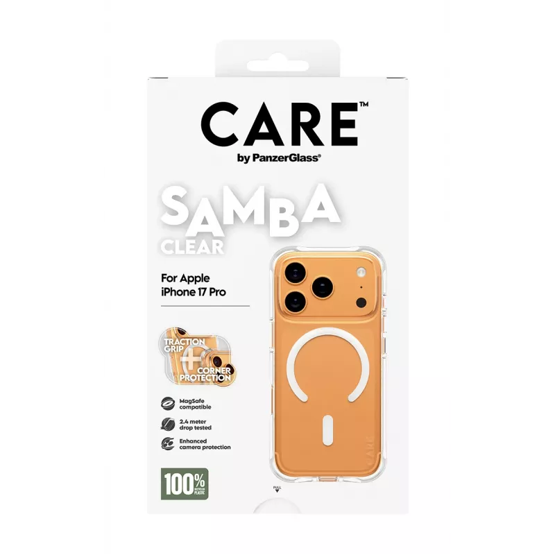 PanzerGlass CARE™ by ® Samba Case trasparente con MagSafe bianco iPhone 17 Pro