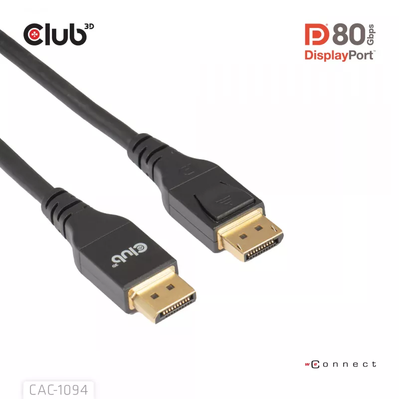 Club 3D CAC-1094 cavo DisplayPort 2.1 certificato VESA DP80 8K 240 Hz, 2 m (6,56 ft), nero