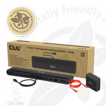 Docking station club 3d CSV-2541 USB-C con uscite HDMI e DisplayPort