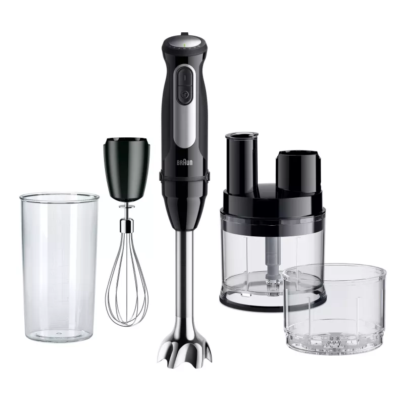 Braun MultiQuick 5 Pro MQ55755M frullatore a immersione 1000 W, 25+1 velocità, piede in metallo, bicchiere, frusta, nero