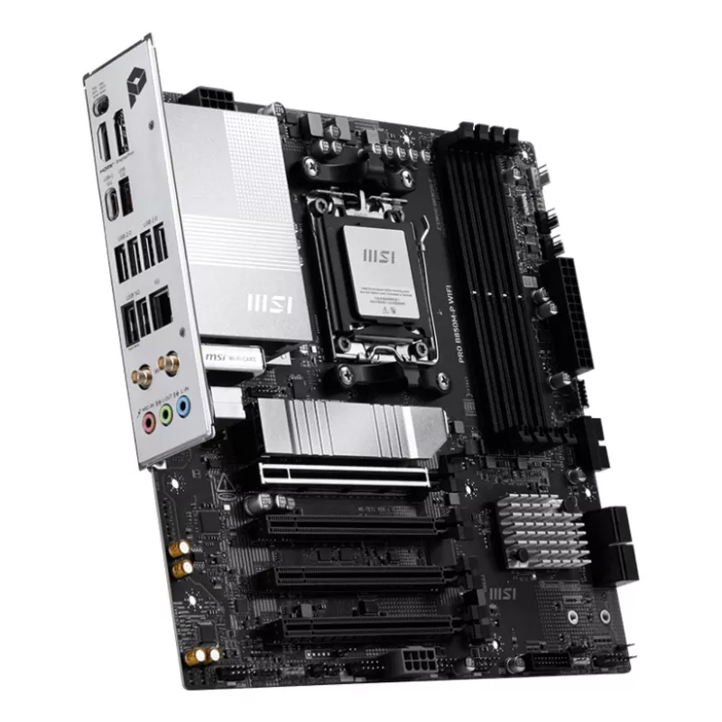Scheda madre MSI PRO B850M-P WIFI micro ATX, AMD B850, Socket AM5, 4×DDR5 DIMM, 3×M.2, Wi‑Fi 7, 5Gb LAN