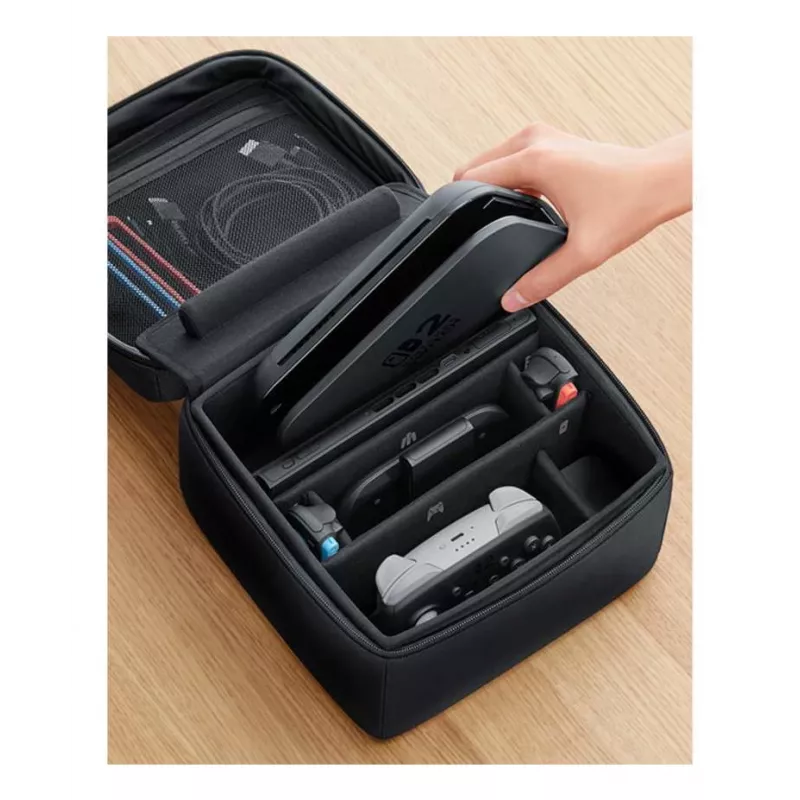 Nintendo Switch 2 custodia da trasporto All-In-One, custodia da viaggio, Nintendo, nero, Nintendo Switch 2, cerniera