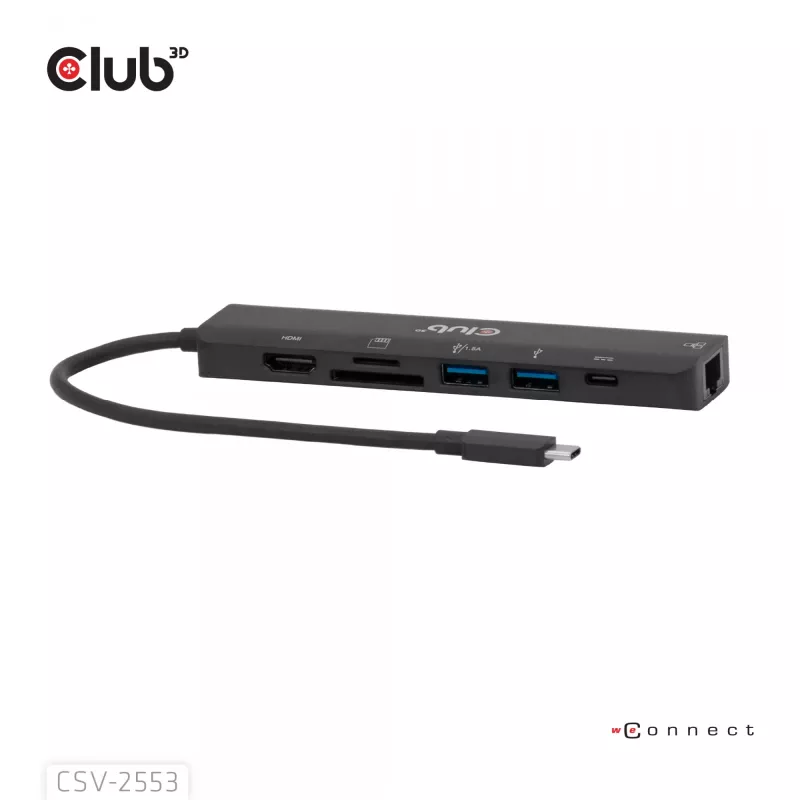 CLUB3D CSV-2553 hub interfacce USB Type-C 5000 Mbit/s nero