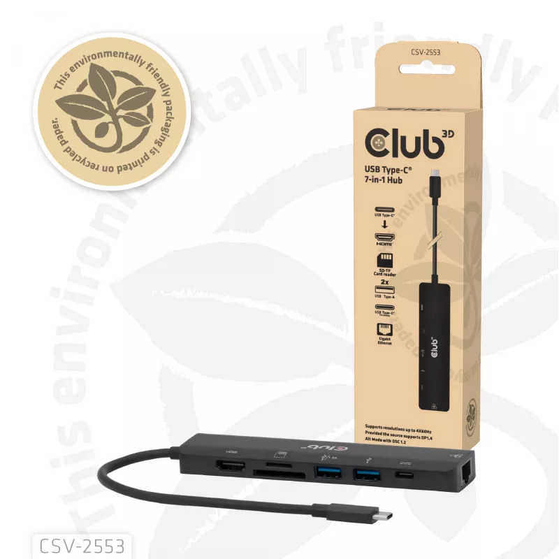 CLUB3D CSV-2553 hub interfacce USB Type-C 5000 Mbit/s nero