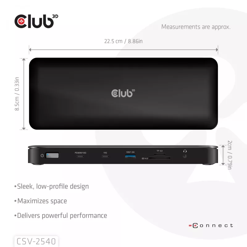 Docking station CLUB 3D 14-1 USB-C Quad Display USB4 con 2× porte USB 2.0