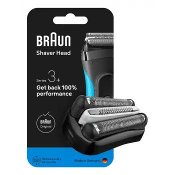 Testina di rasatura per BRAUN Series 3 modello 735797 — 1 testina di ricambio, nero acciaio inox