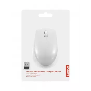 Mouse compatto wireless Lenovo Compact Mouse con batteria – ambidestro, 1000 DPI, HF-Wireless, 3 tasti, grigio