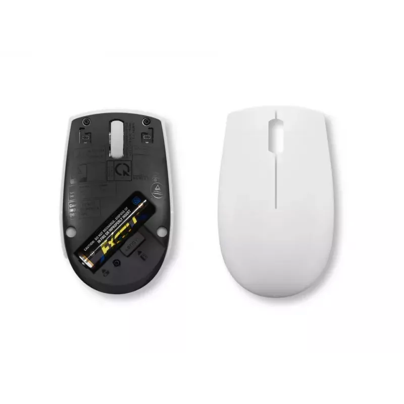 Mouse compatto wireless Lenovo Compact Mouse con batteria – ambidestro, 1000 DPI, HF-Wireless, 3 tasti, grigio