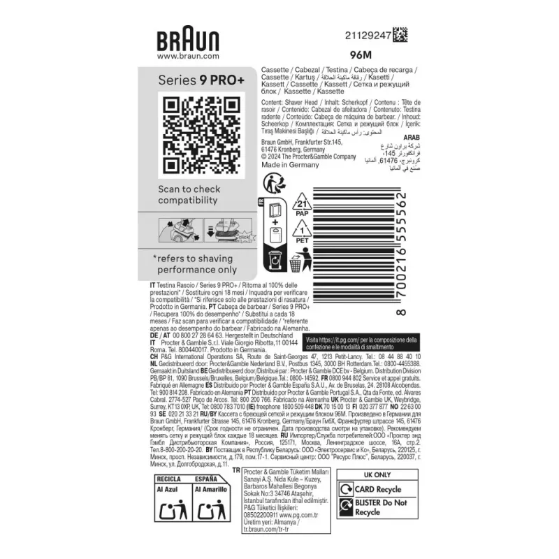 Braun Series 9 96M testina di rasatura