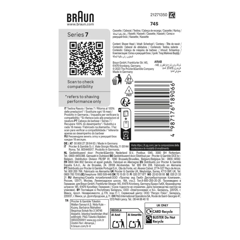 Braun Series 7 74 S testina di rasatura