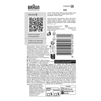 Testina di rasatura BRAUN Series 5 54 B — 1 testina di ricambio, acciaio inox nero