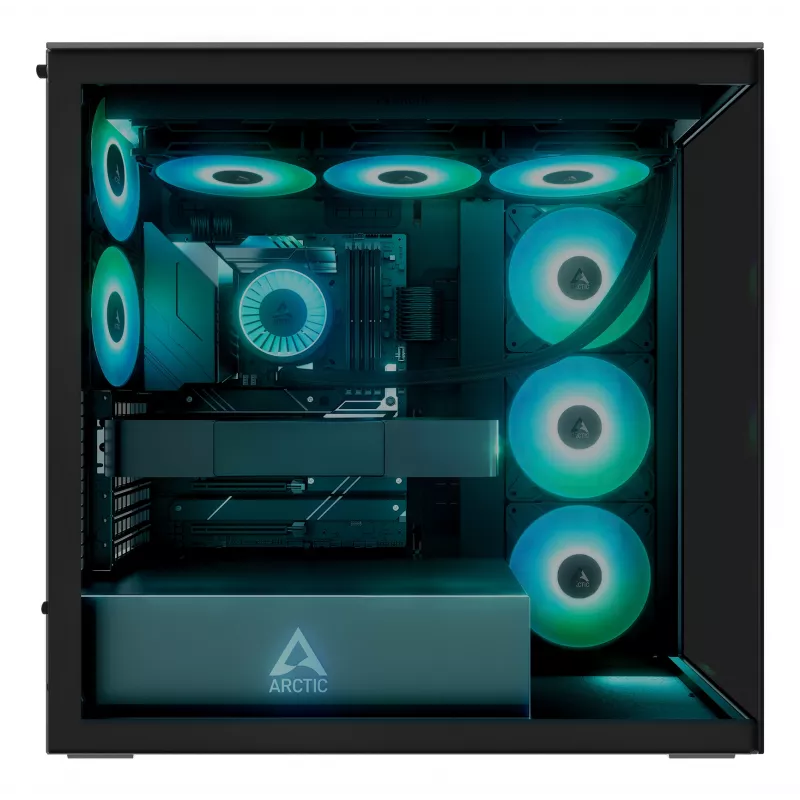 ARCTIC Xtender (nero) case per PC E-ATX Premium, Midi-Tower, PC, nero, EATX, metallo, vetro temperato, gaming