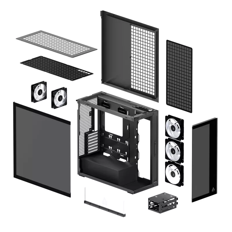 ARCTIC Xtender (nero) case per PC E-ATX Premium, Midi-Tower, PC, nero, EATX, metallo, vetro temperato, gaming