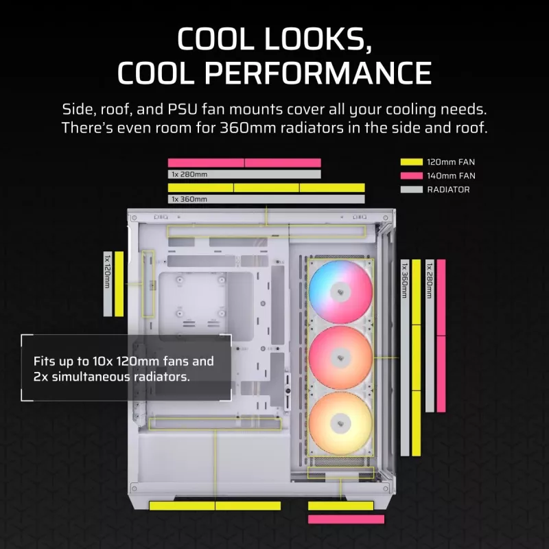 CORSAIR Midi Tower 3500X RS-R ARGB bianco
