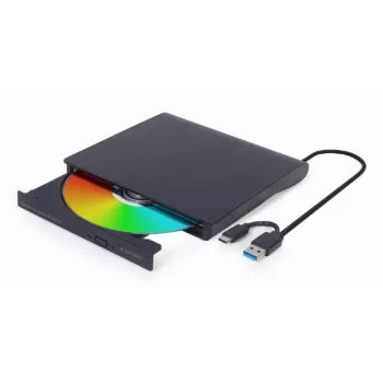 Unità DVD±RW interna Gembird DVD-USB-031 — USB Type-C, 24x CD / 8x DVD, caricamento frontale, nero, 140×18×140 mm