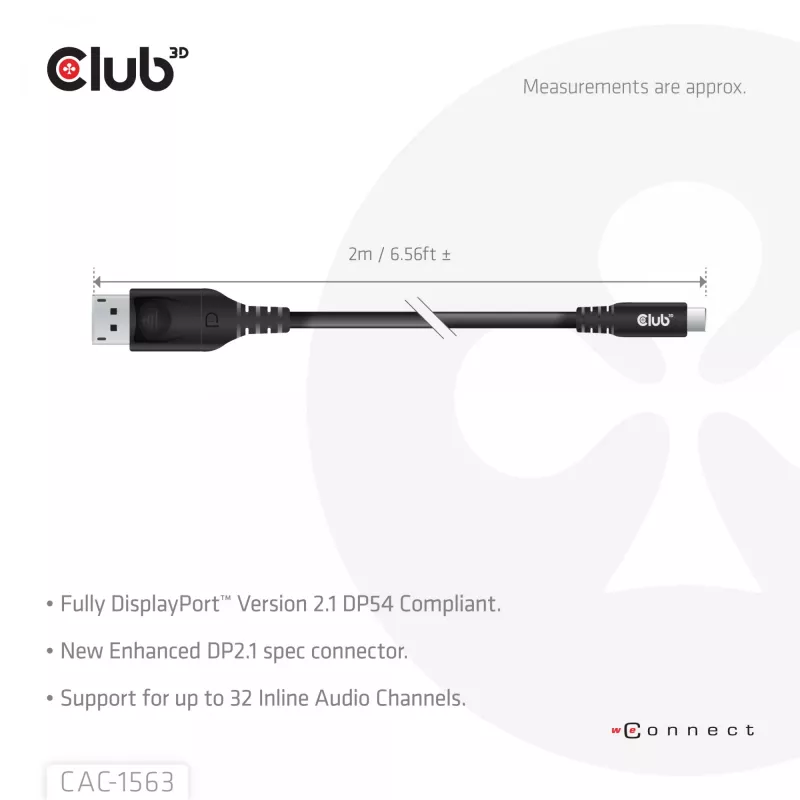 CLUB3D CAC-1563 Cavo adattatore video 2 m USB Type-C DisplayPort nero