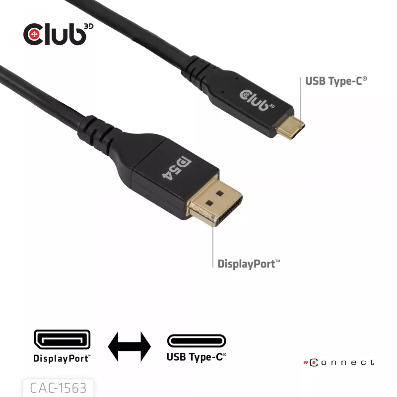 CLUB3D CAC-1563 Cavo adattatore video 2 m USB Type-C DisplayPort nero