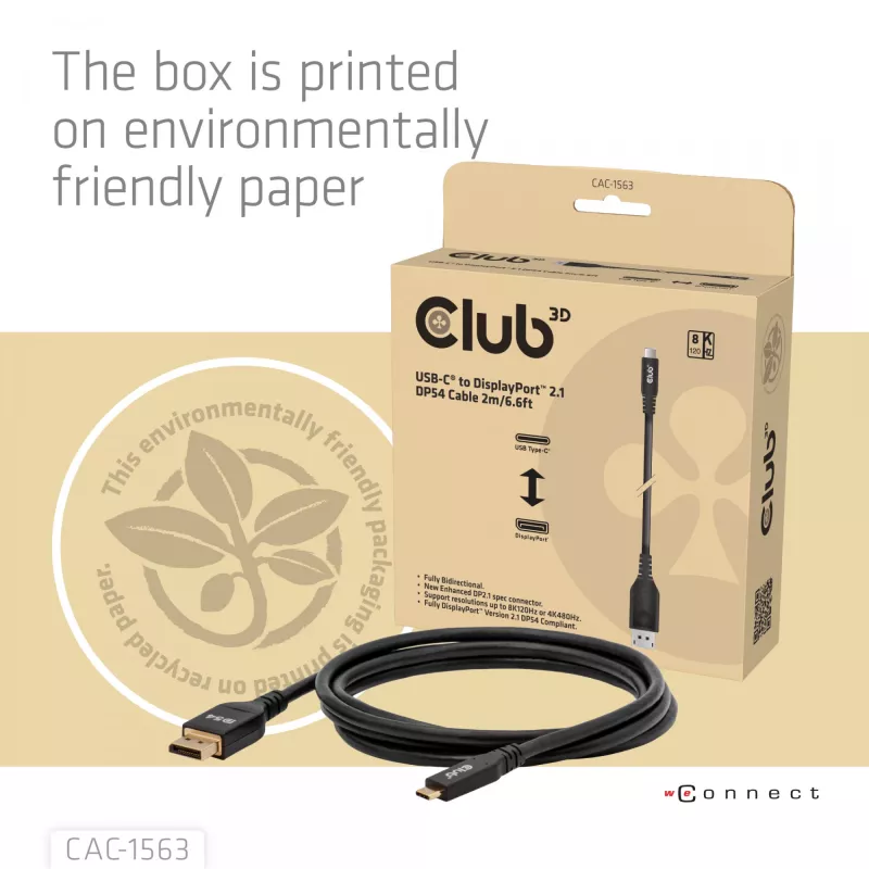 CLUB3D CAC-1563 Cavo adattatore video 2 m USB Type-C DisplayPort nero