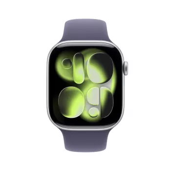 APPLE Watch Series 11 GPS 46mm cassa in alluminio argento con cinturino sportivo lilla nebbia M/L