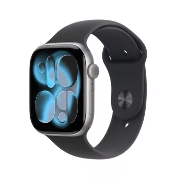 APPLE Watch Series 11 (2025) GPS 46mm cassa in alluminio Space Grey con cinturino sportivo M/L - nero