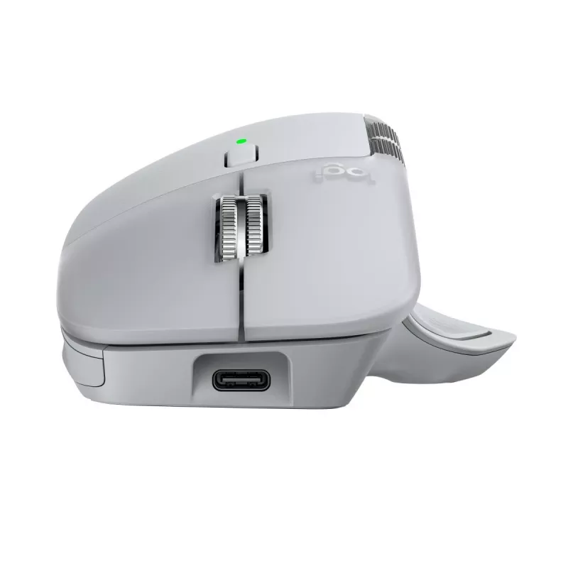 Mouse Logitech MX Master 4 — per destrorsi, laser 8000 DPI, RF wireless + Bluetooth, 8 tasti, grigio
