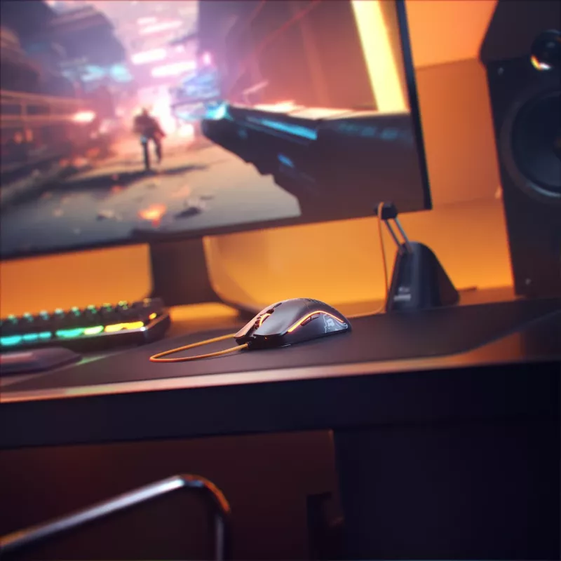 Mouse Glorious Gaming Glorious Model O Regular (nero), per destrorsi, ottico, USB Type-A, 12000 DPI, nero