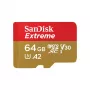 Scheda di memoria SanDisk Extreme microSDXC 64GB + adattatore SD, lettura 170 MB/s, scrittura 80 MB/s, A2, C10, V30, UHS-I U3