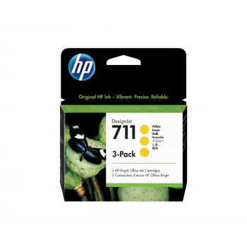 HP 711 confezione da 3 29 ml cartucce d'inchiostro giallo DesignJet