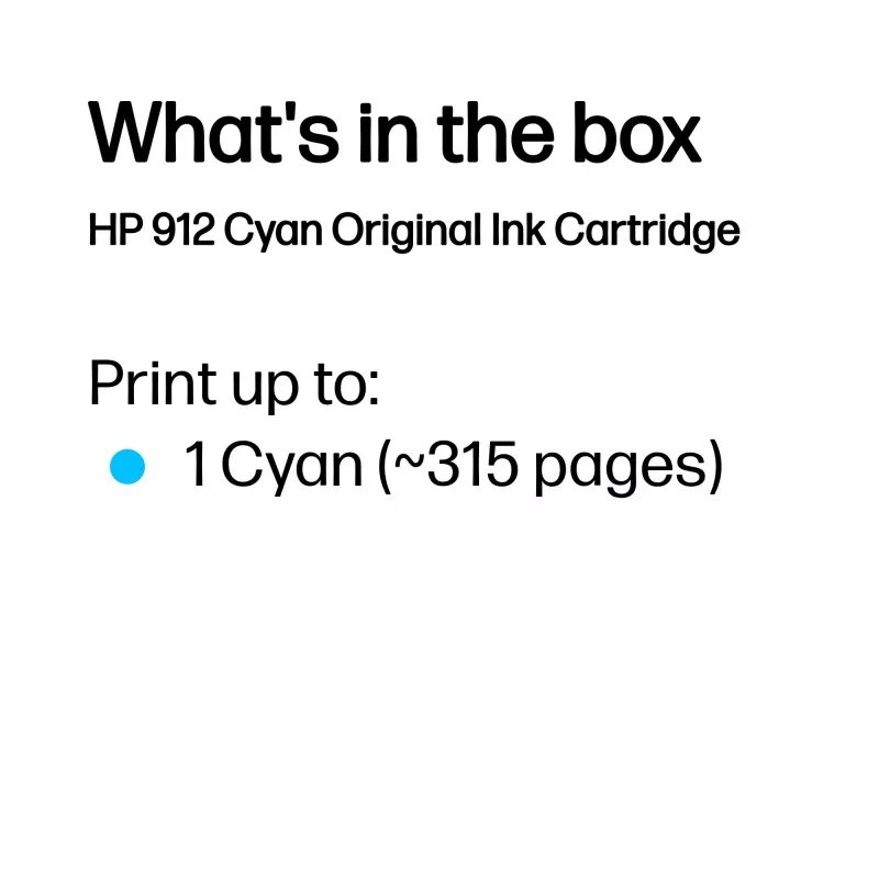 HP 912 cartuccia d'inchiostro ciano originale