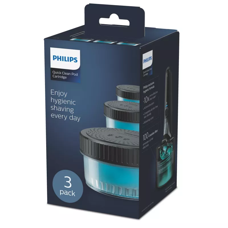 Philips Quick Clean Pod cartuccia CC13/50 confezione da 3 cartucce di pulizia per testine elettriche