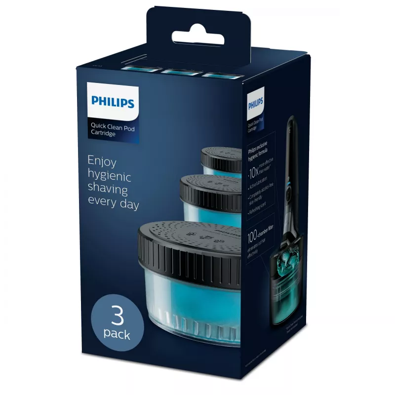 Philips Quick Clean Pod cartuccia CC13/50 confezione da 3 cartucce di pulizia per testine elettriche