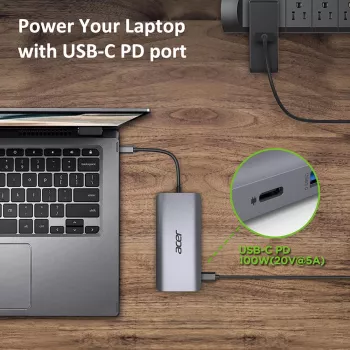 ACER dongle Type C 12in1 argento