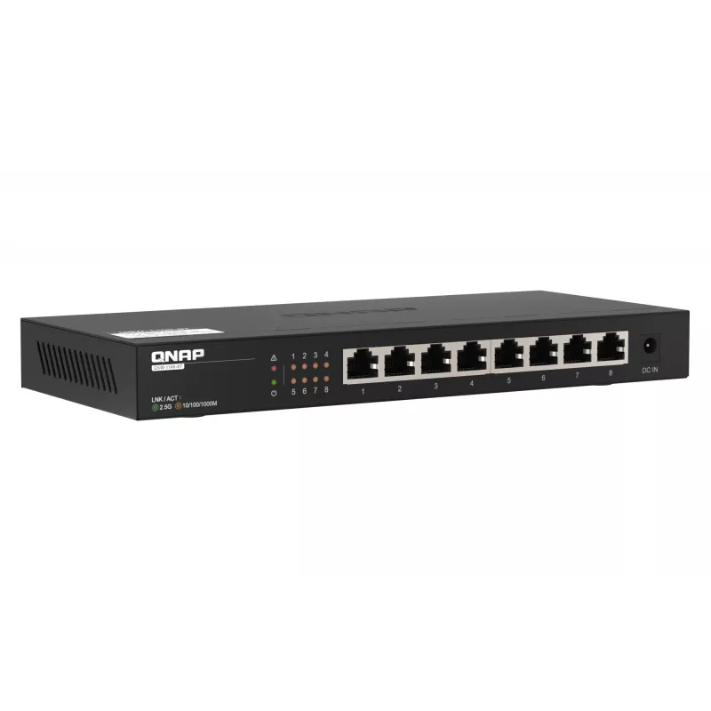 QNAP QSW-1108-8T switch di rete unmanaged 2.5G Ethernet (100/1000/2500) nero