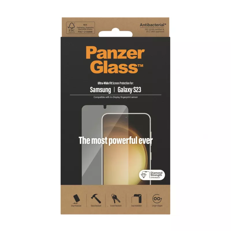 PanzerGlass ® pellicola protettiva per display Samsung Galaxy S23 | Ultra-Wide Fit