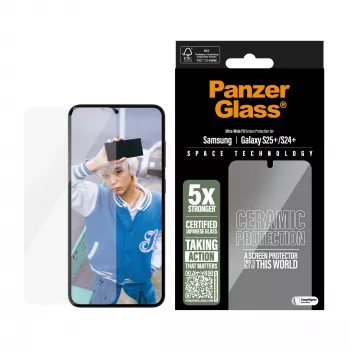 PanzerGlass ® protezione display in ceramica per Samsung Galaxy S25+ | S24+ | Ultra-Wide Fit con EasyAligner