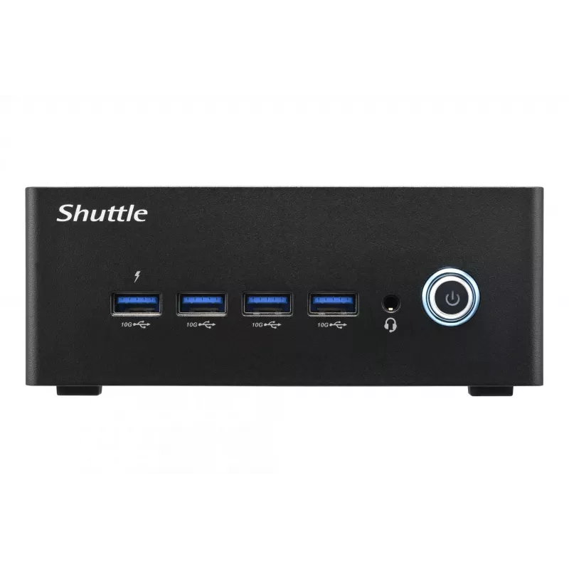 Shuttle Nano PC NT10H5, Intel Core Ultra 5 125H, grafica Intel Arc, 2xHDMI, 2xUSB 4.0 (DP), 2x2,5Gbit LAN, incl. VESA funzionamento continuo 24/7