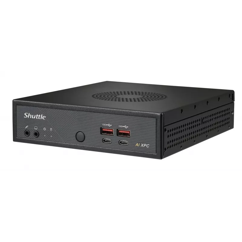 Shuttle Slim AI PC DN11H7 Intel Core Ultra 7 155H, grafica Intel Arc, 2xHDMI, 2x DP, 4x 2.5 Gbit LAN, VESA, funzionamento continuo 24/7